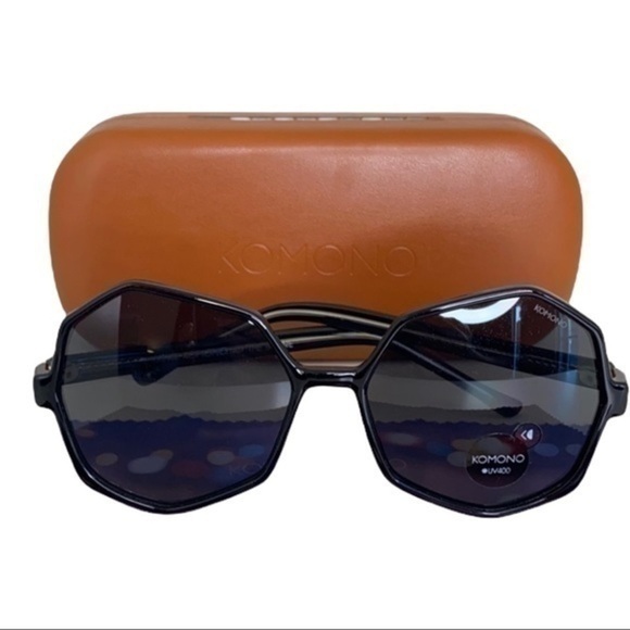 NEW Komono Sunglasses Bonnie Black Transparent Geometric UV 400 - Picture 3 of 14